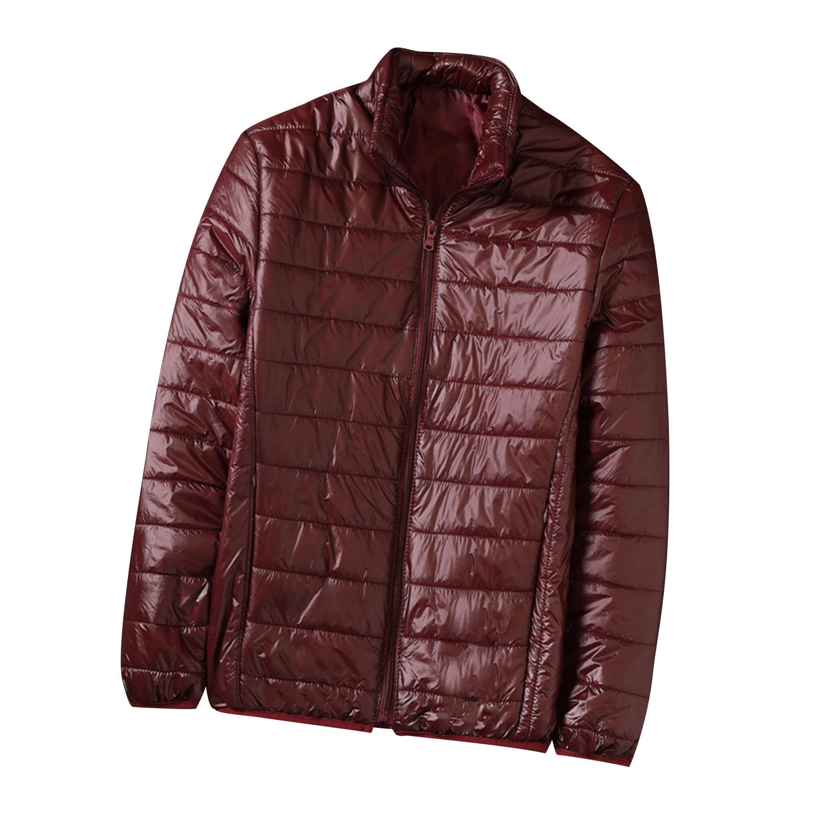 Mens Puffer Jacket with Hood Lightweight down Jackets Quilted Full Zip Winter Coats Jacket Travel Ski Hiking Coats