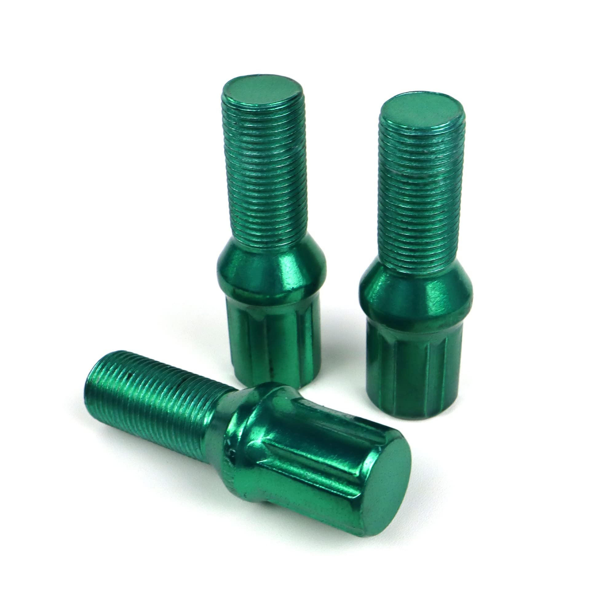 OMP SPEED Set 20 Bulloni Ruota con Sistema Metrico M12X1.5 17/19 Filettatura Lunga 27MM Colore Verde e Materiale DIN 10.9