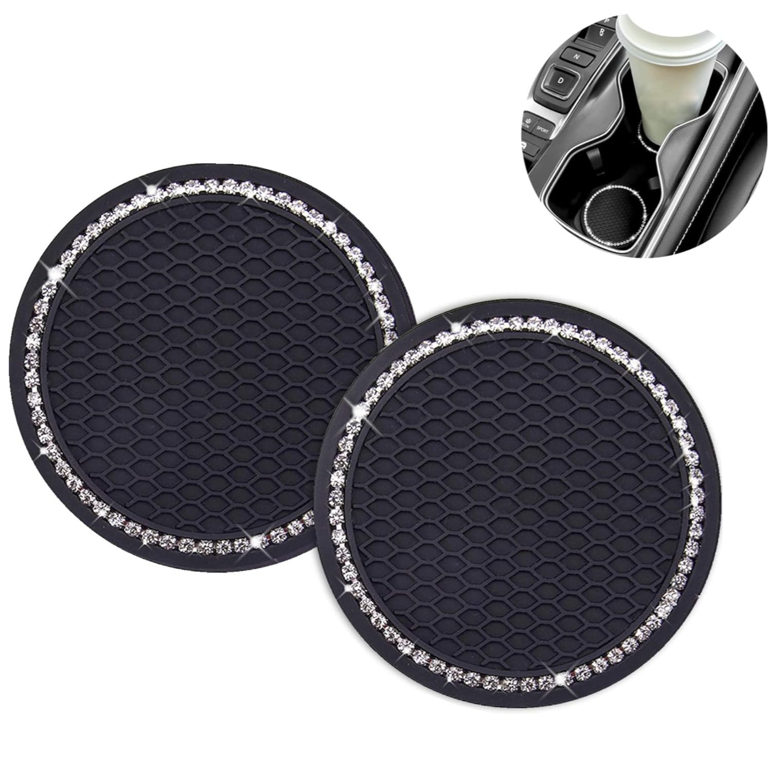 JJiaoLinin Sous-Verres D'Insertion De Voiture, 2pièces Porte Gobelet Voiture Sous Verres De Voiture Universel Adorables Sous-Verres De Voiture