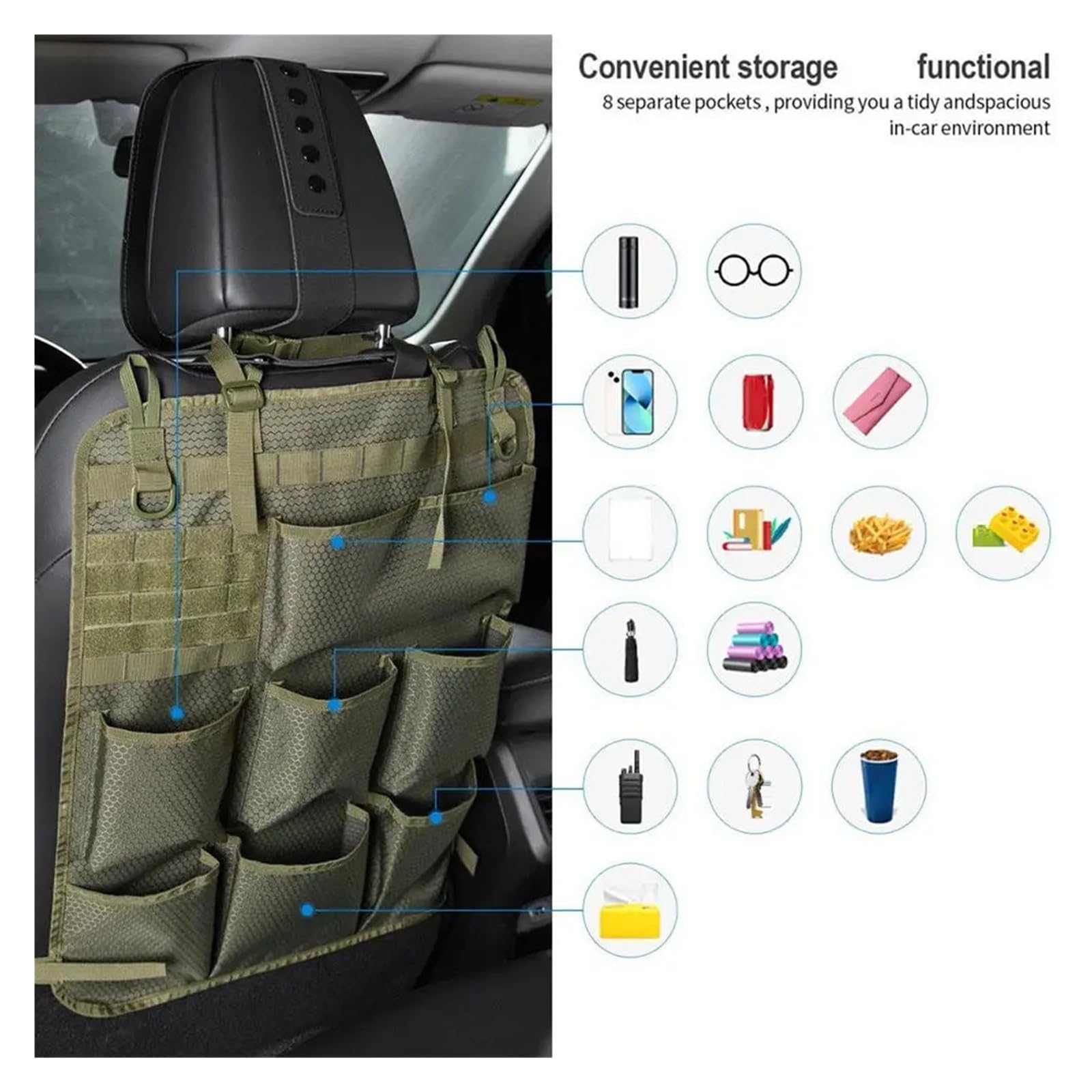 Aufbewahrungstasche for Autositze im Militär-Camouflage-Design