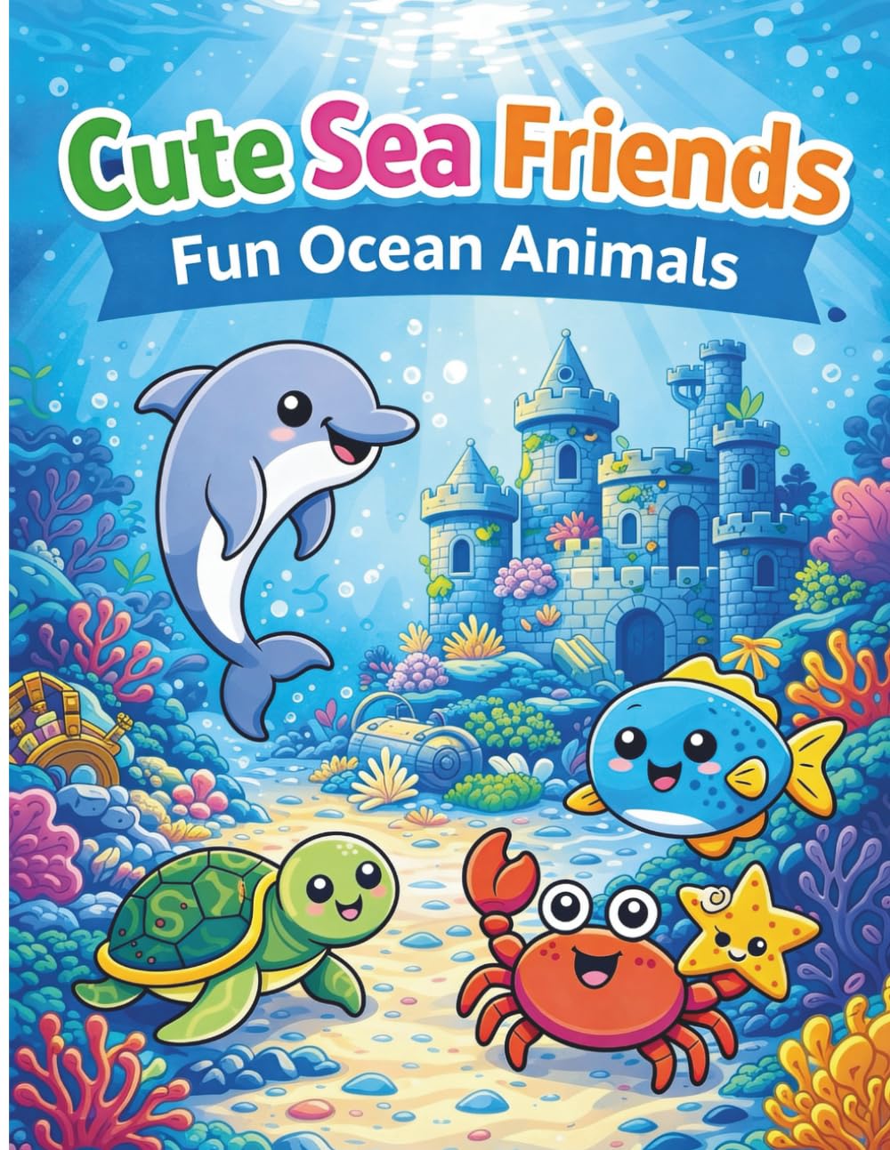 Cute Sea Friends: Playful ocean animals on fun underwater adventures