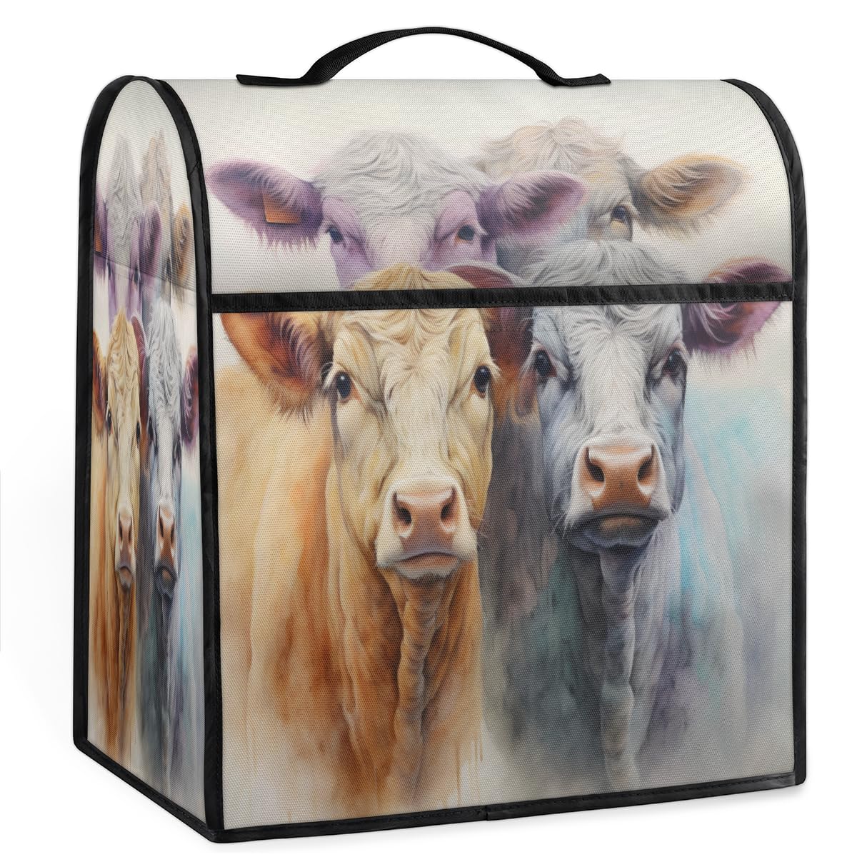 Coffee Maker Cover Colorful Cow Kitchen Appliance Covers Small Appliance Covers Blender Cover Juicer Cover Dust Covers for Kitchen Appliances with Top Handle and Pockets,Washable,C529