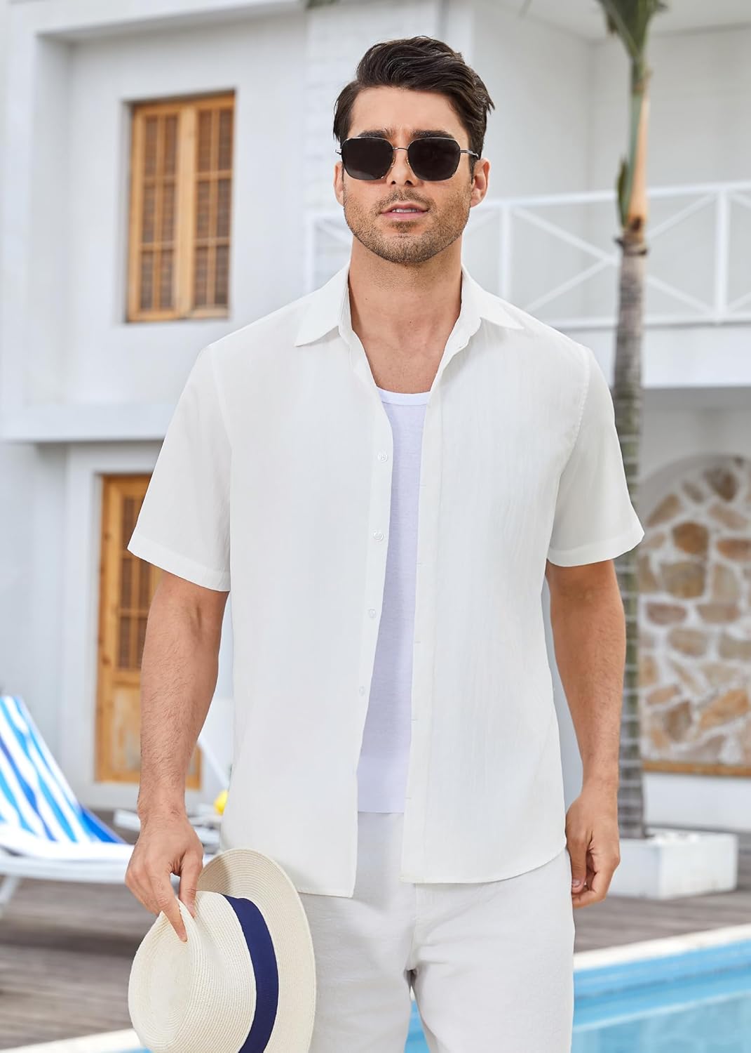 Enlision 138L Men's Short Sleeve Casual Button Down Shirt Quick Drying Breathable Lightweigh Summer Shirt for Vacation - Image 3