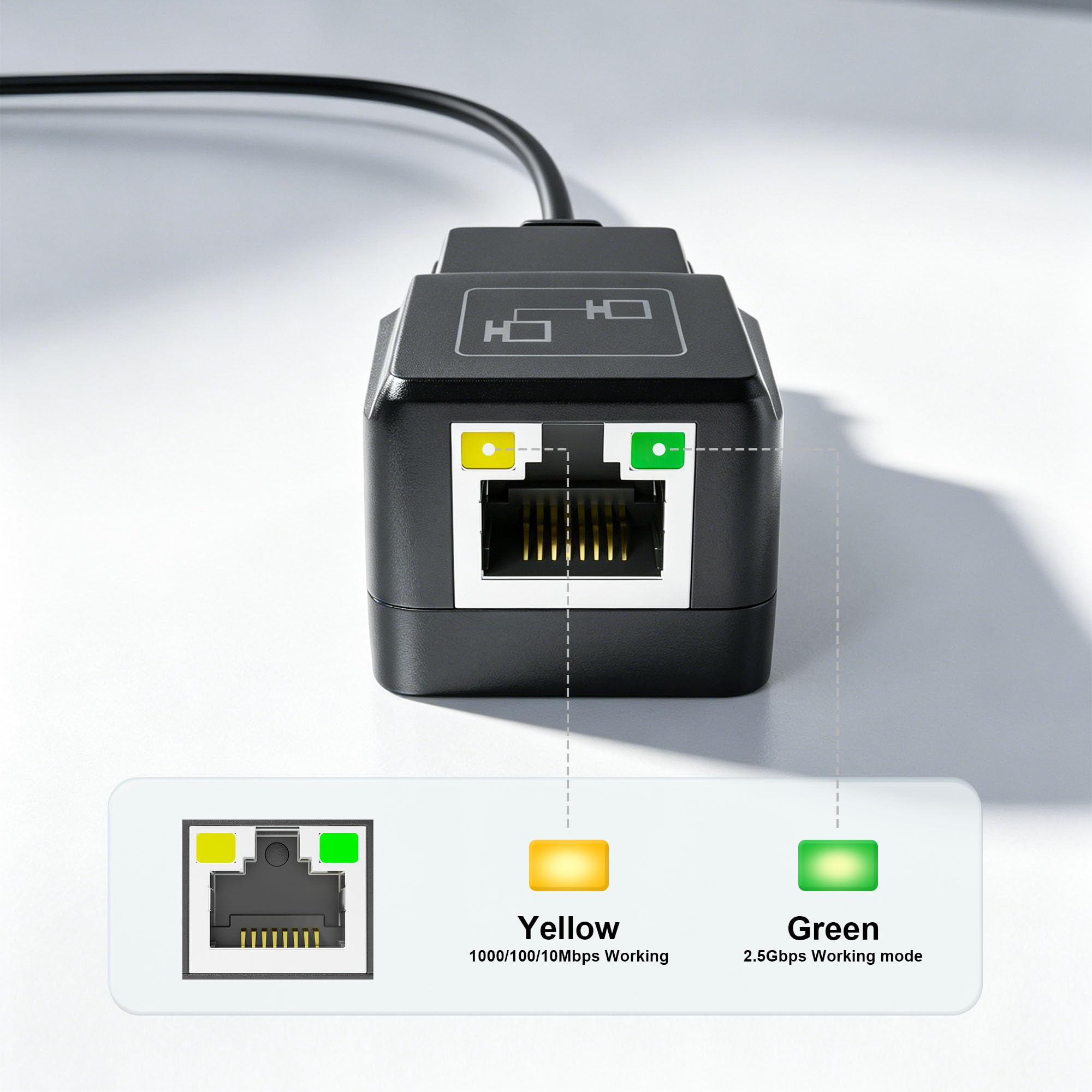SpeedFlow C2.5 – Adaptateur Ethernet USB-C 2,5 Gbps – Vitesses Réseau 2,5 Gbps / 1 Gbps / 100 Mbps – pour PC, Ordinateurs Portables, Gamers et Professionnels
