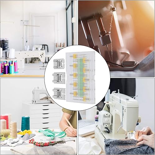 Miniatura 2 de 10 agujas dobles para máquina de coser, agujas dobles, agujas dobles con 3 prensatelas, herramientas para máquinas de coser para el hogar