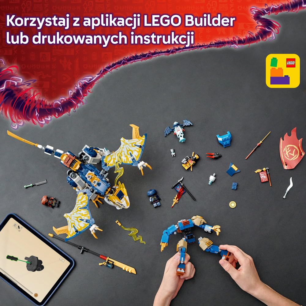 LEGO NINJAGO Mech smoczego jeźdźca Rogue’a 71843 | mech ninja, zabawka akcji, prezent dla chłopca i dziewczynki 8+, bitwa ninja, 584 elementy