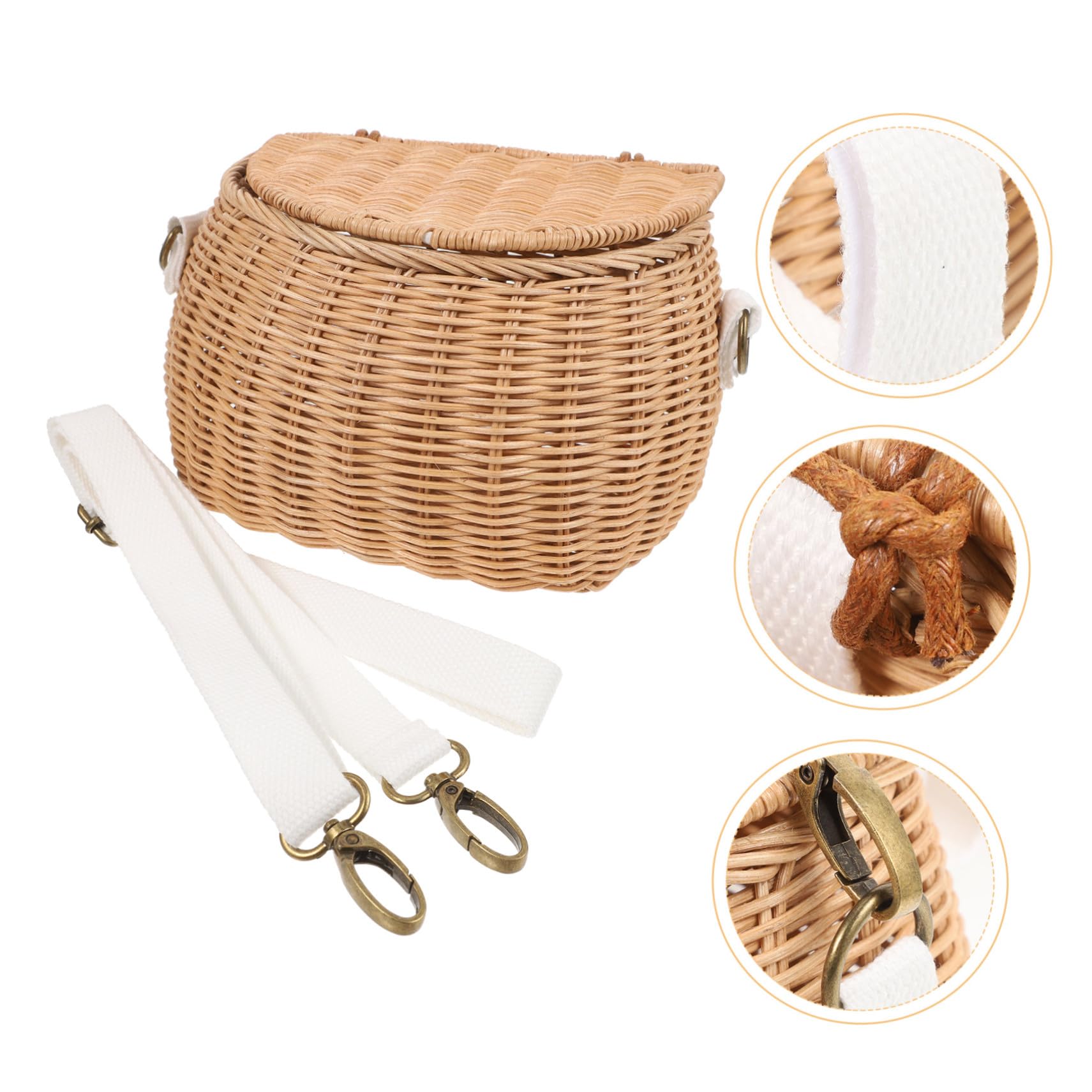 Didiseaon Panier Vélo Garçon Fille Tressé Main Rotin Rangement Pratique pour Scooter et Draisienne Panier de Guidon Stable et Facile à Installer pour Garçon Fille