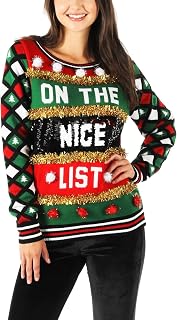 Women's Christmas Sweaters - Women's Ugly Christmas Sweaters - Embellished Winter Holiday Pullovers