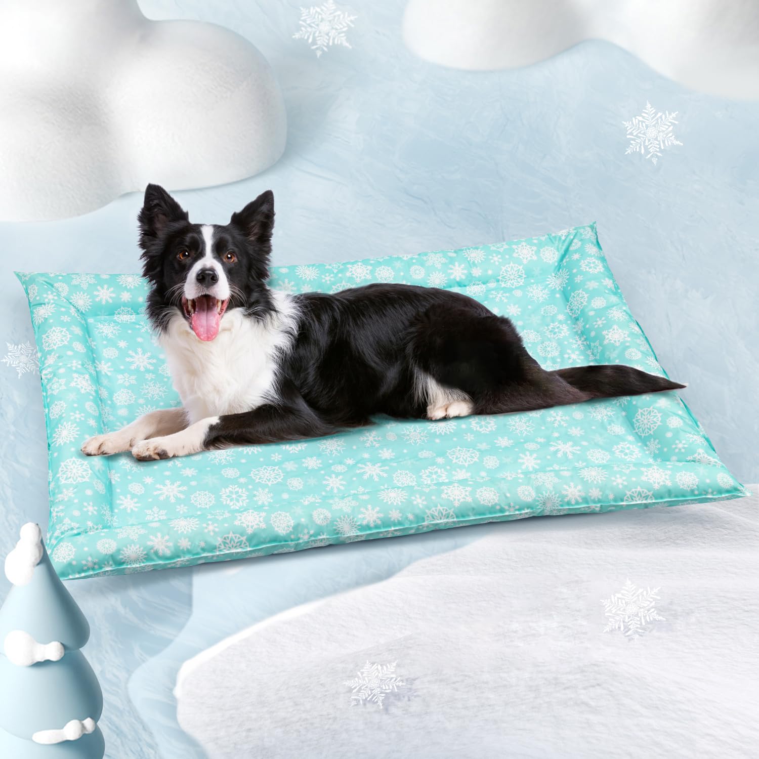Pawtasy Alfombrilla Refrescante para Perros y Gatos Manta refrescante Perro Cama refrigerante Alfombra colchoneta Fria de Verano Fresca para Mascotas Grande XL 74 x 114 cm