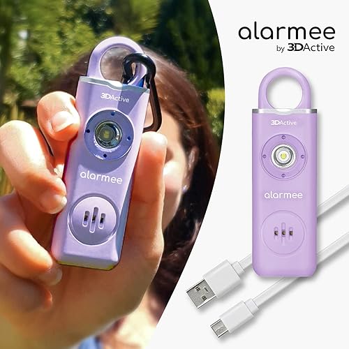 Miniatura 4 de 3DActive Alarmee - Alarma de seguridad personal recargable para mujeres, adolescentes y ancianos, tamaño de bolsillo, sirena fuerte de 130 dB con