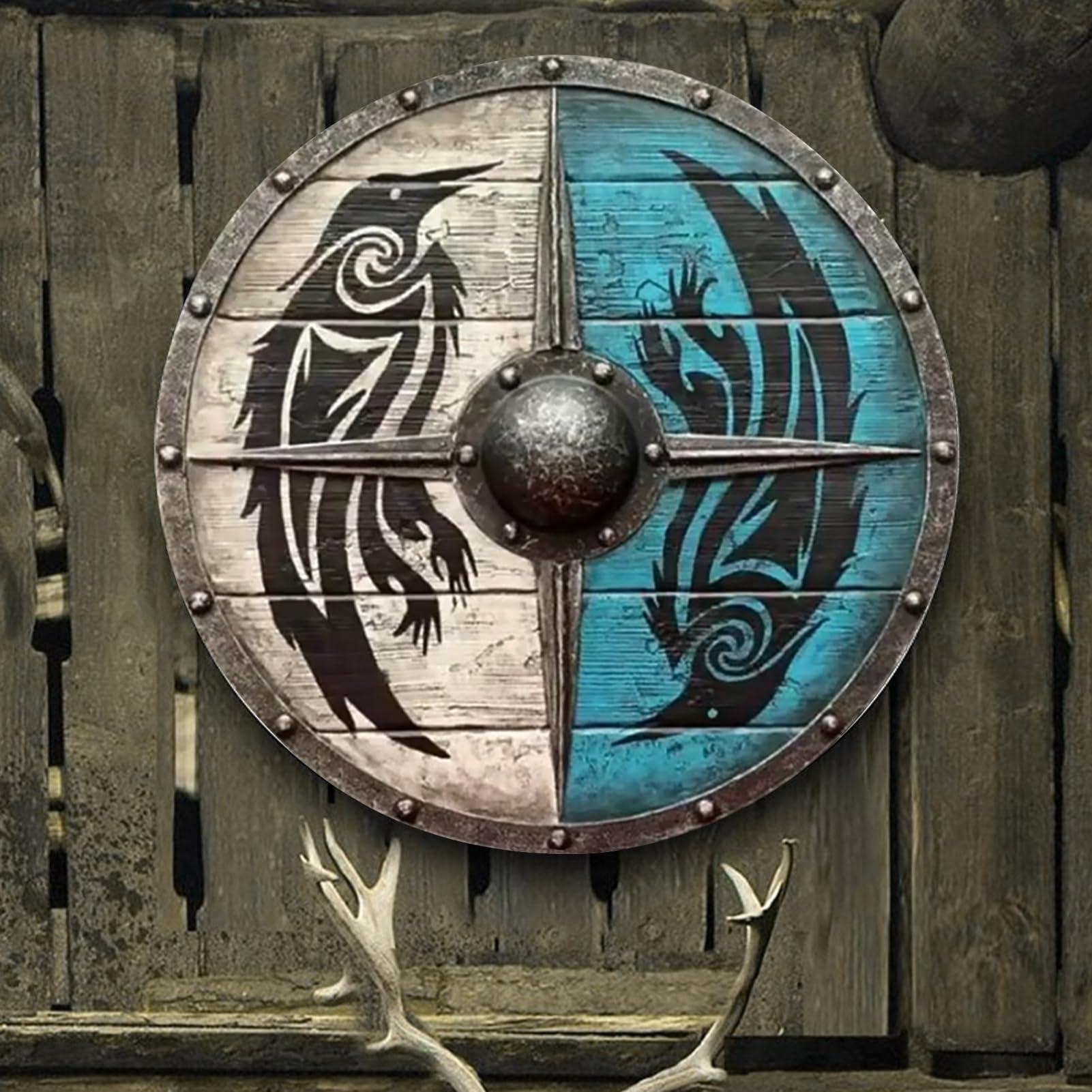 Decorazione in legno, scudo medievale in legno, giocattolo per bambini, creativo medievale Valhalla Autentico, Serate di Decorazione per uomini e