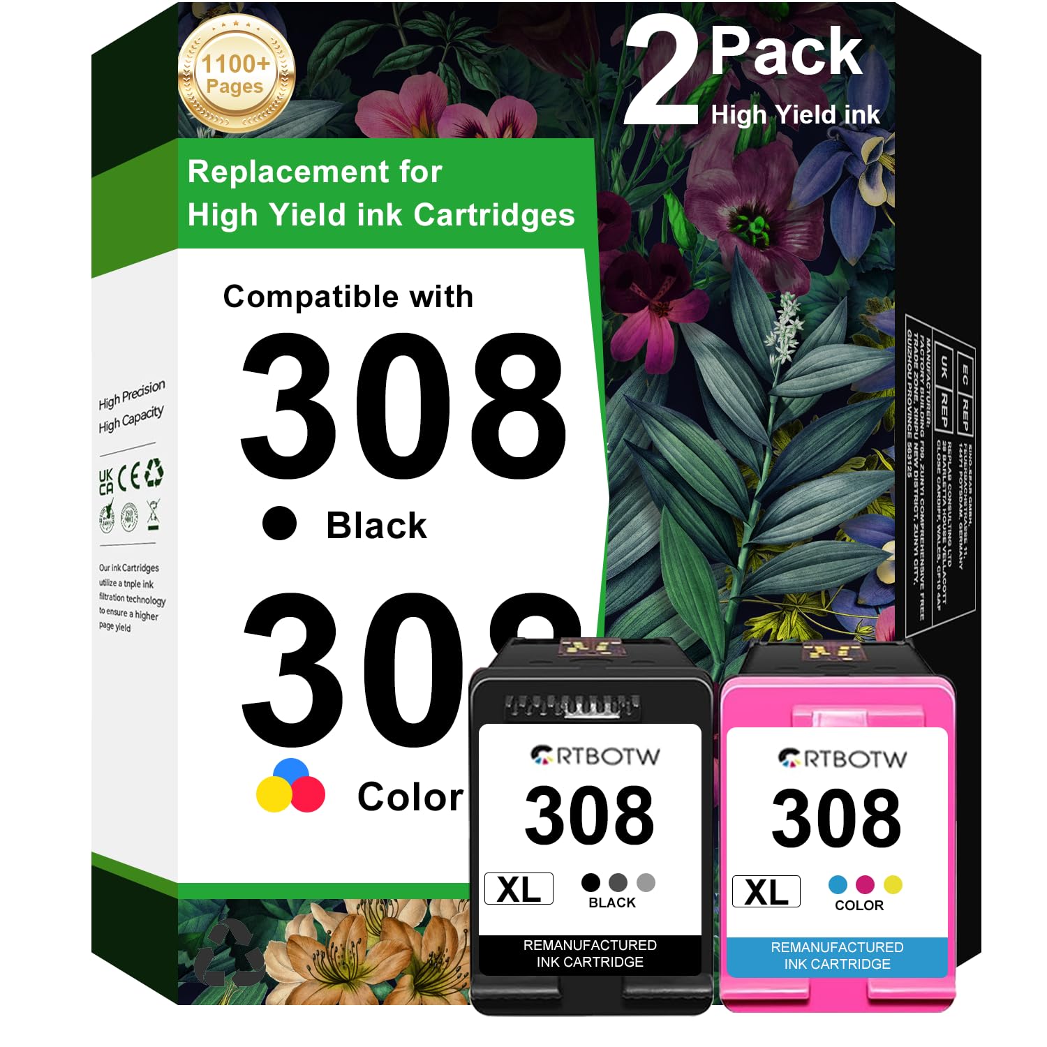 HP HP 308 originele zwarte inktcartridge EU Zwart