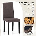 KOTEK Upholstered Dining Chair Set of 2, Mid-Century Modern Kitchen Chairs with Solid Rubber Wood Legs, High Backrest, Armless Side Chairs for Living Room, Dining Room (Brown)