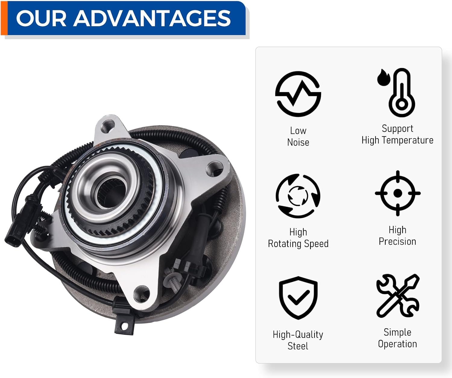 PAROD 515166 4WD Only Front Wheel Bearing Hub Assembly Fit for 2011-2014 Ford Expedition, F-150, Lincoln Navigator/Passenger & Drive Side