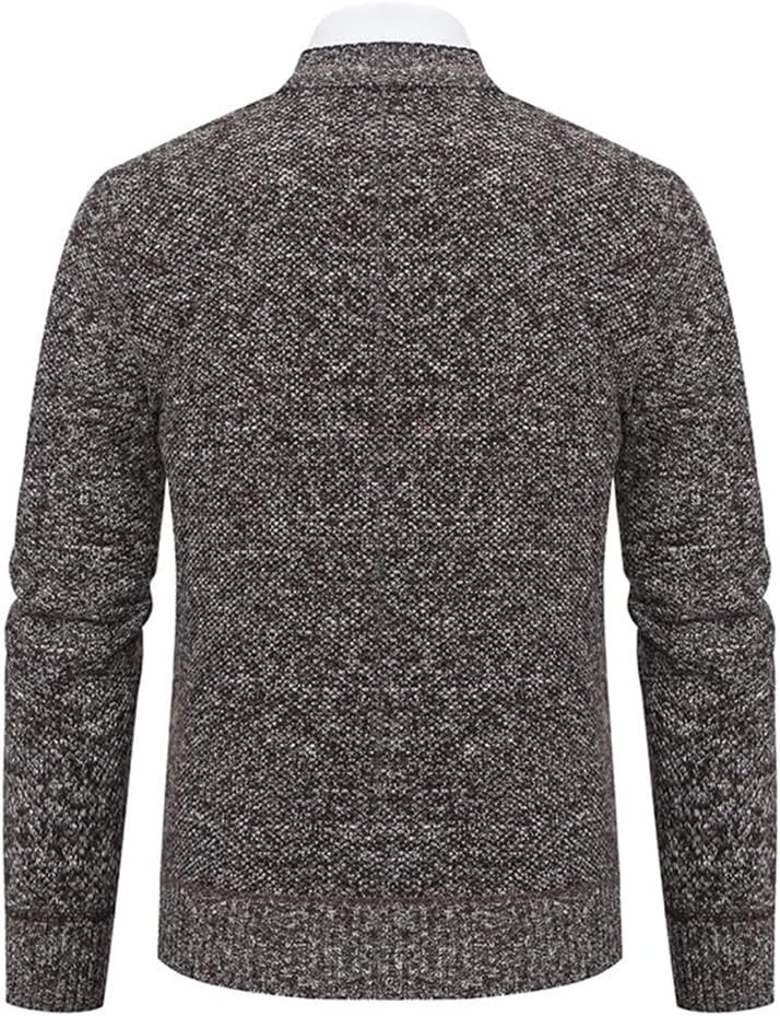 Men's V-Neck Single Breasted Ribbed Patchwork Knitted Cardigan Jacket Solid Color Casual Slim Fit Business Sweater Cardigan