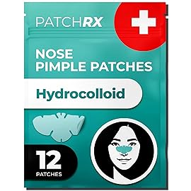 PatchRx Pimple Patches for Nose (12 Pack), Cover Nose Pimples - Hydrocolloid Acne Patches - Pimple Patch Hydrocolloid Patches & Pimple Stickers, Nose Strip, Zit Patches