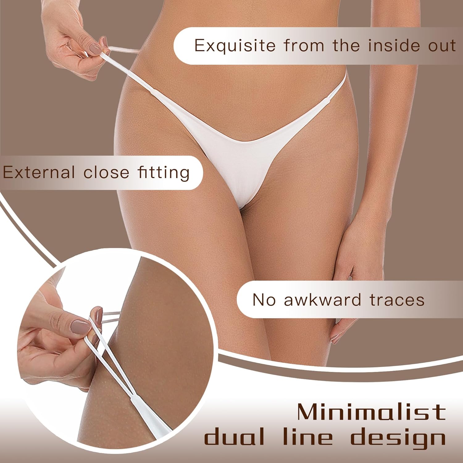 VISSAY Cotton Thongs for Women G-String Breathable Underwear Low Rise T-back Panties Comfortable Stretch 4 Pack - Image 3