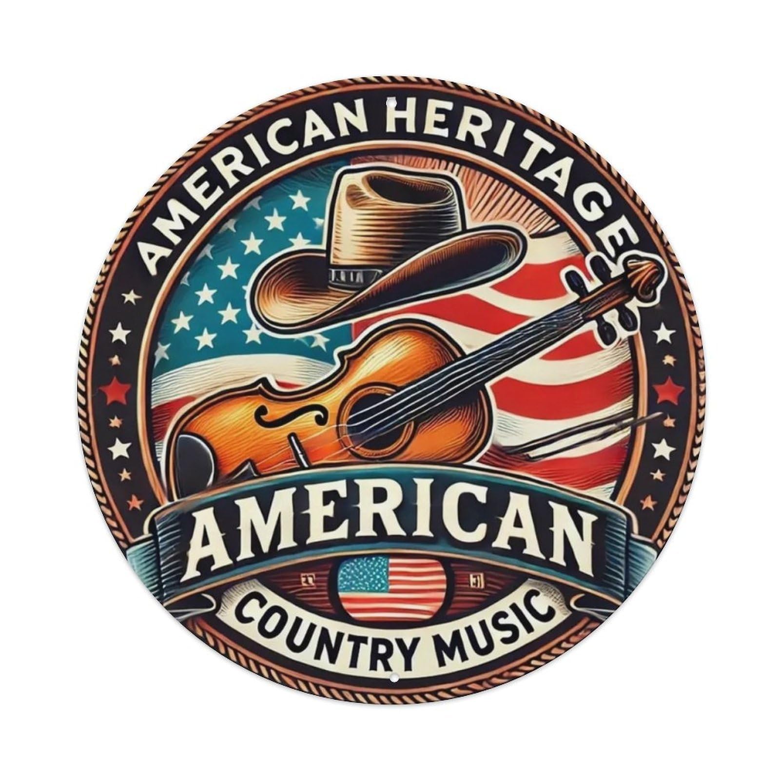 Gentinap Vintage Country Music- Tin Sign Metal Sign Home Bar Garden Wall Decor Metal Poster 8X8 Inch