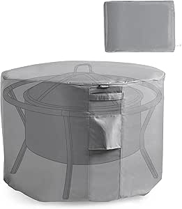 Bali Fire Pit Cover VonHaus Garden Fire Pit Cover - Waterproof Premium Heavy Duty, Breathable 420D Oxford Fabric Protection For Outdoor Firepit ( Grey, H50cm X D78cm X L78 Cm Fire Pit Covers