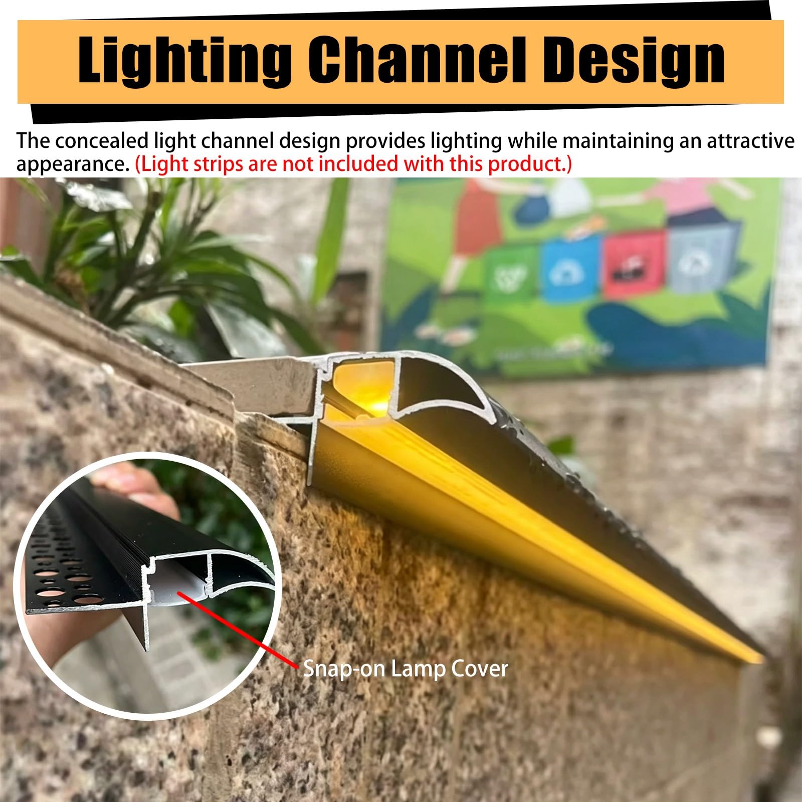 Tropfkantenprofil Dach-Traufprofil Mit Lichtkanal, Regenabweiser Für Die Außenwand, Regenschutz Für Fenster (Traufprofil)(Silver,3.3ft(1m))