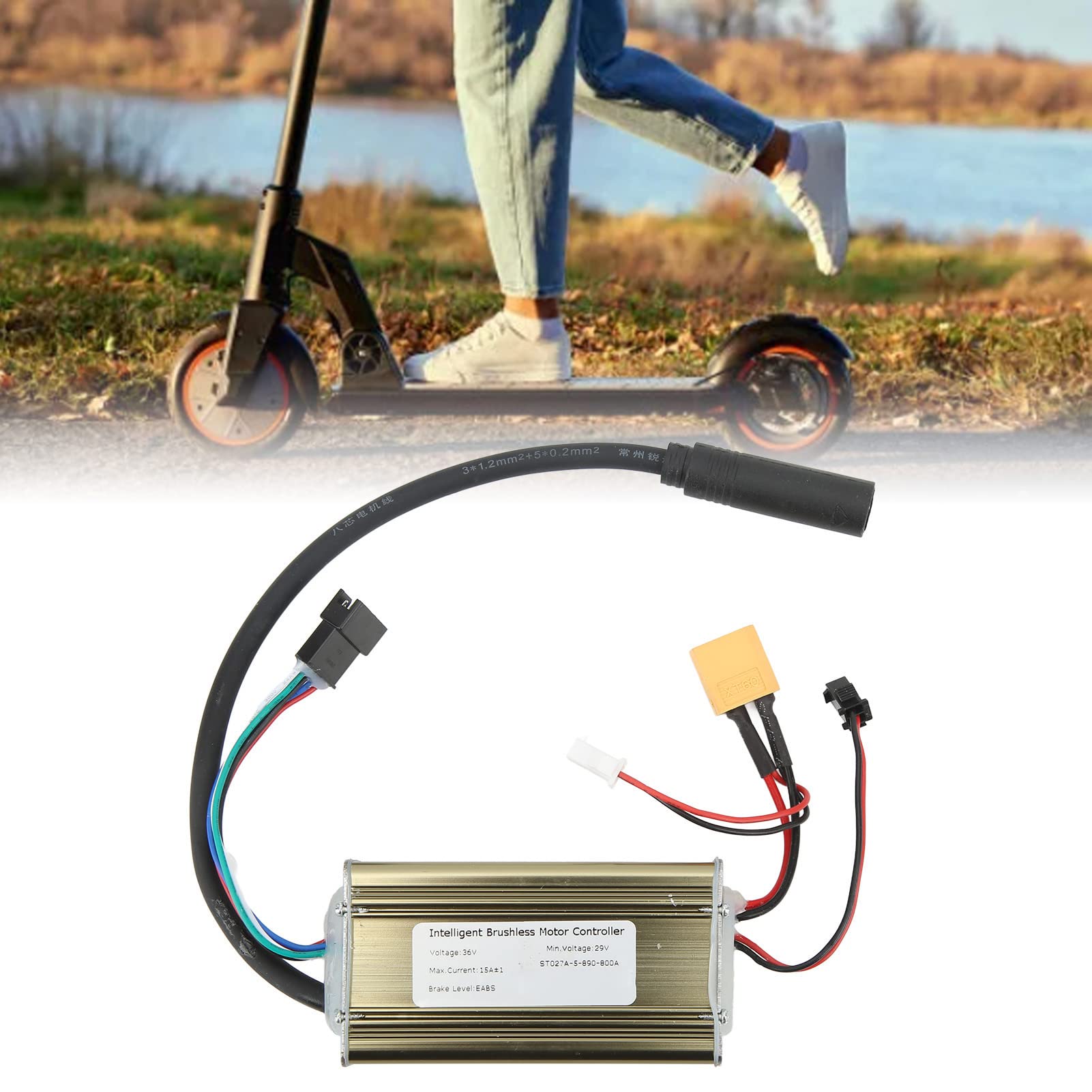 Contrôleur de Scooter électrique 36V, Contrôleur de Moteur sans Balais de Scooter électrique à Dissipation Thermique à Vitesse Stable en Alliage d'aluminium pour Une Conduite Sûre