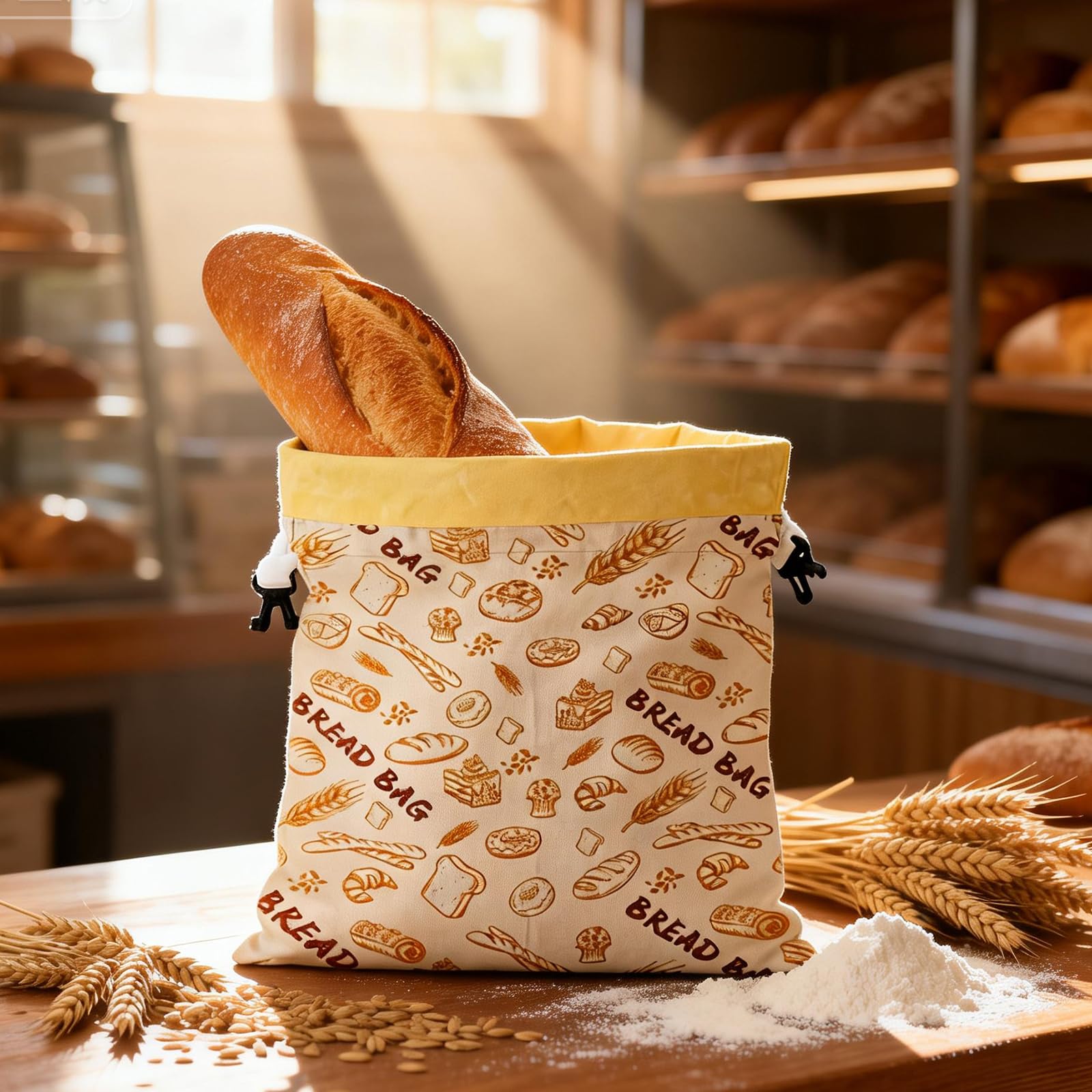 BORDEAG 2 sacchetti per pane in cera d'api riutilizzabili, 43 x 33 cm, sacchetti riutilizzabili per pane e alimenti, conservazione naturale