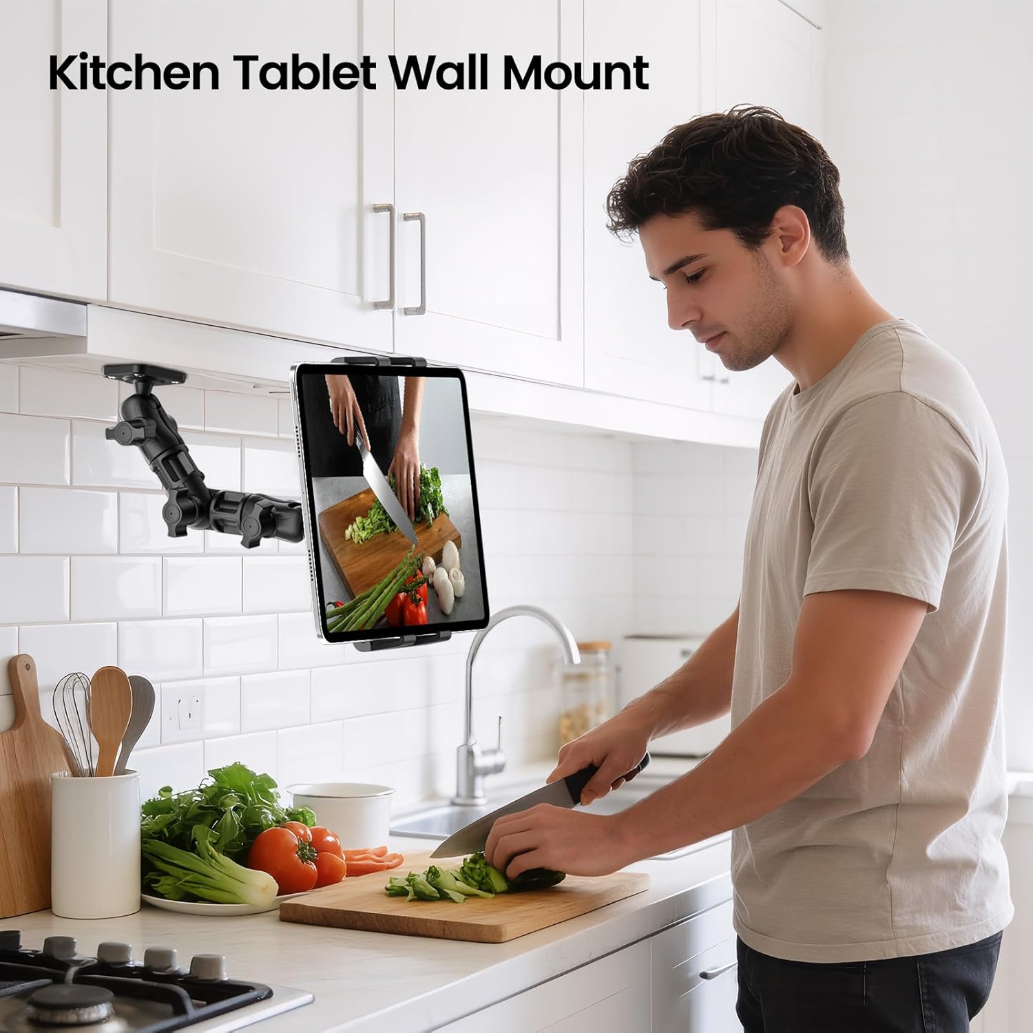 OHLPRO Tablet Mount for Truck, Heavy Duty Drill Base Tablet Holder for Car Dashboard, iPad Mount for 5"-13" iPad Pro, Air, Mini, Samsung Galaxy, Kindle Fire,360° Swivel Adjustable Arm for Car Wall etc