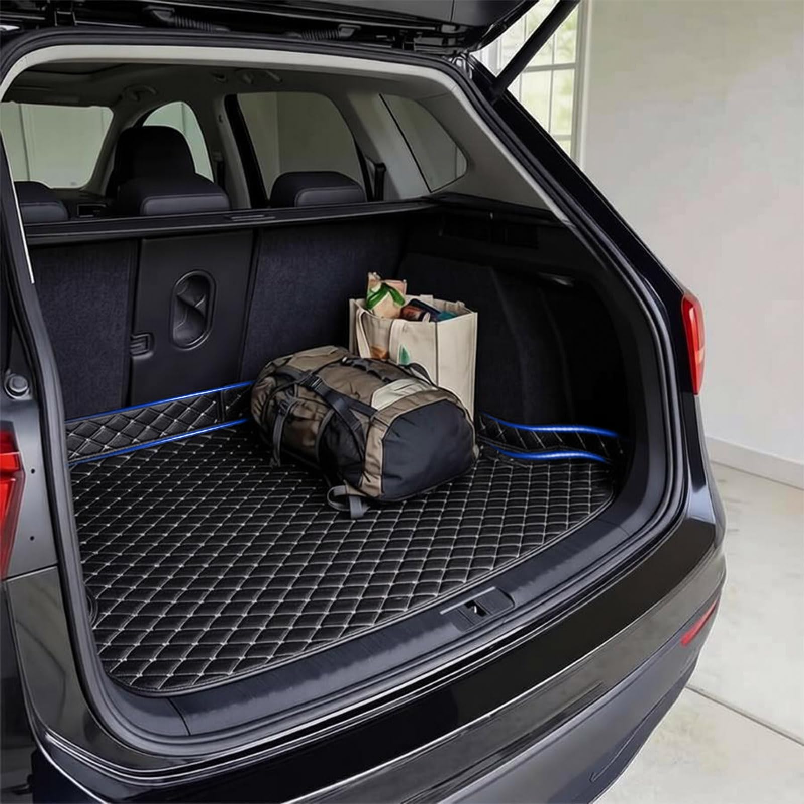 Tryagat Normal Auto Trunk Mat For Audi Q4 E-Tron Sportback 2021-2023, Non-Slip Mat Waterproof Scratch-Resistant Trunk Protector Robust Leather