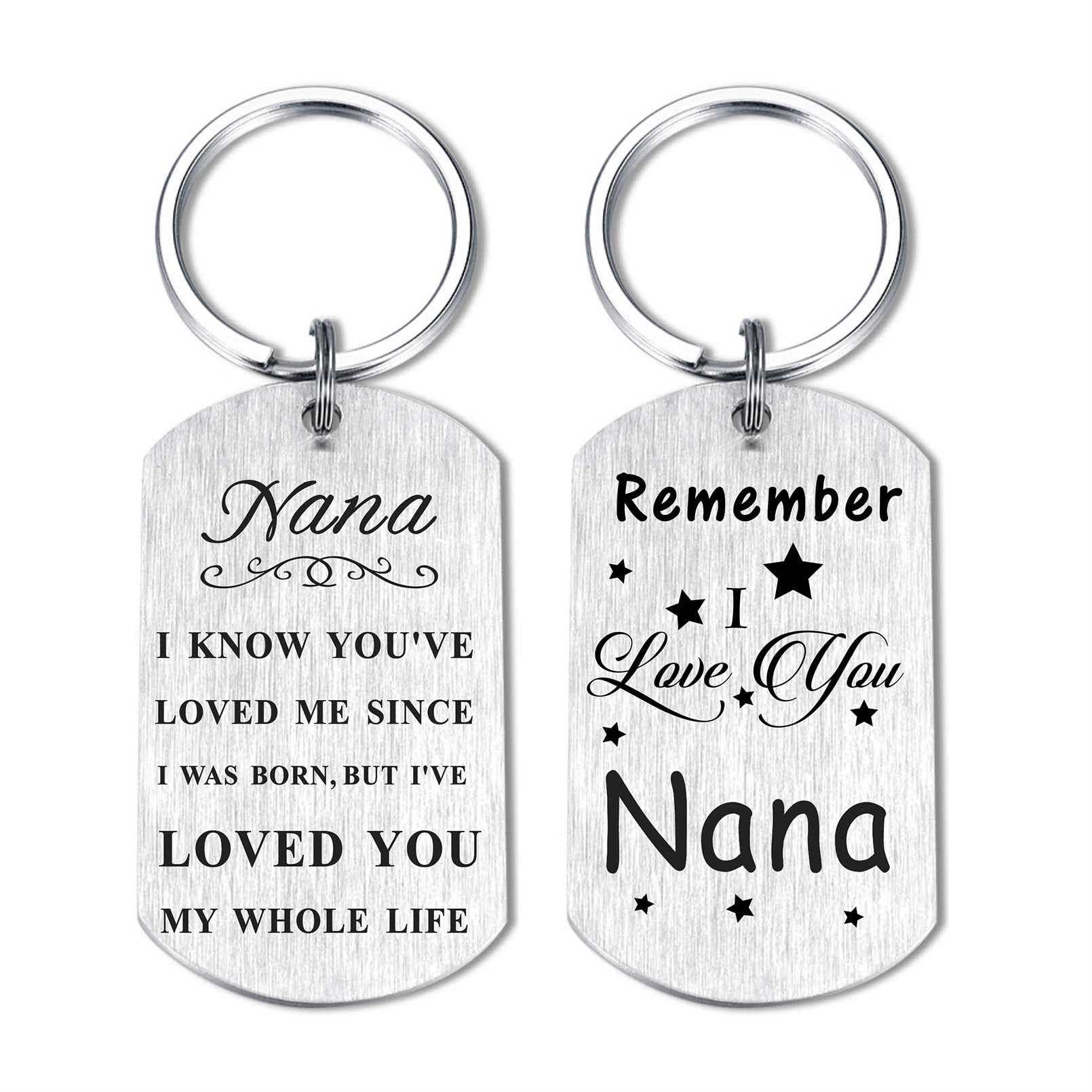 Resdink Nana Keychain Gifts for Women, Remember I Love You Nana Birthday Mothers Day Christmas Keychain Present from Grandchildren Grandkids