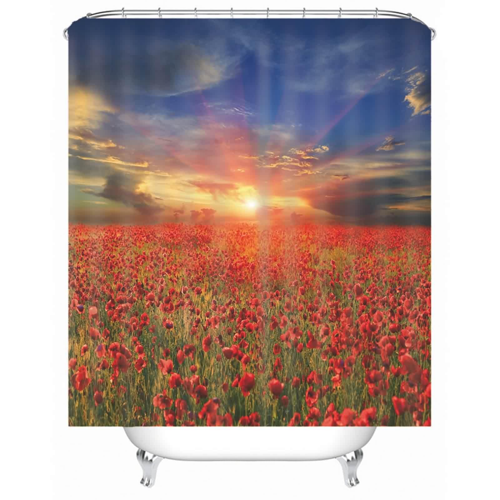 Rideaux orientale champ fleurs en textile lourd opaque et durable
