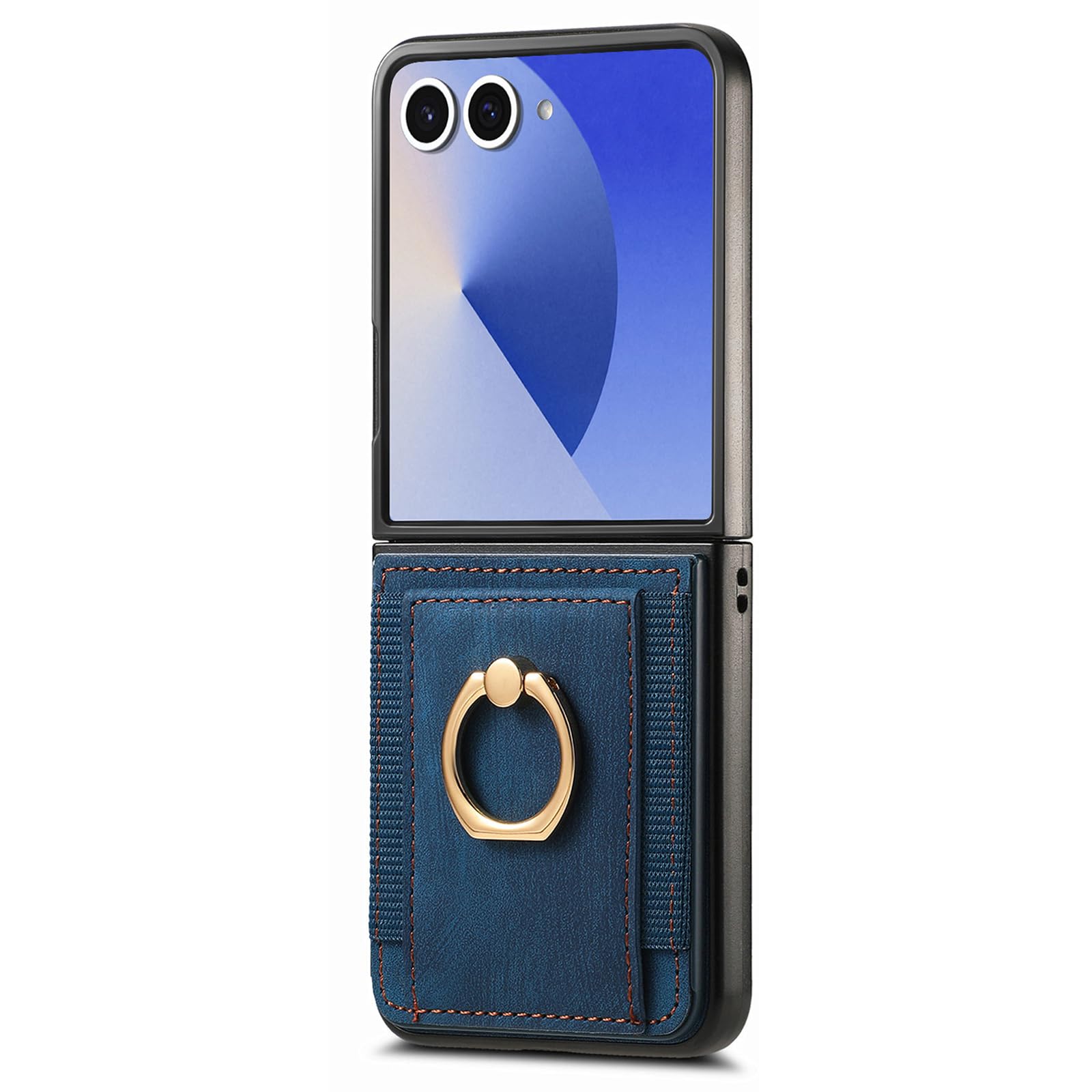 Portfel etui do Samsung Galaxy Z Flip 8, obrotowy, metalowy stojak na