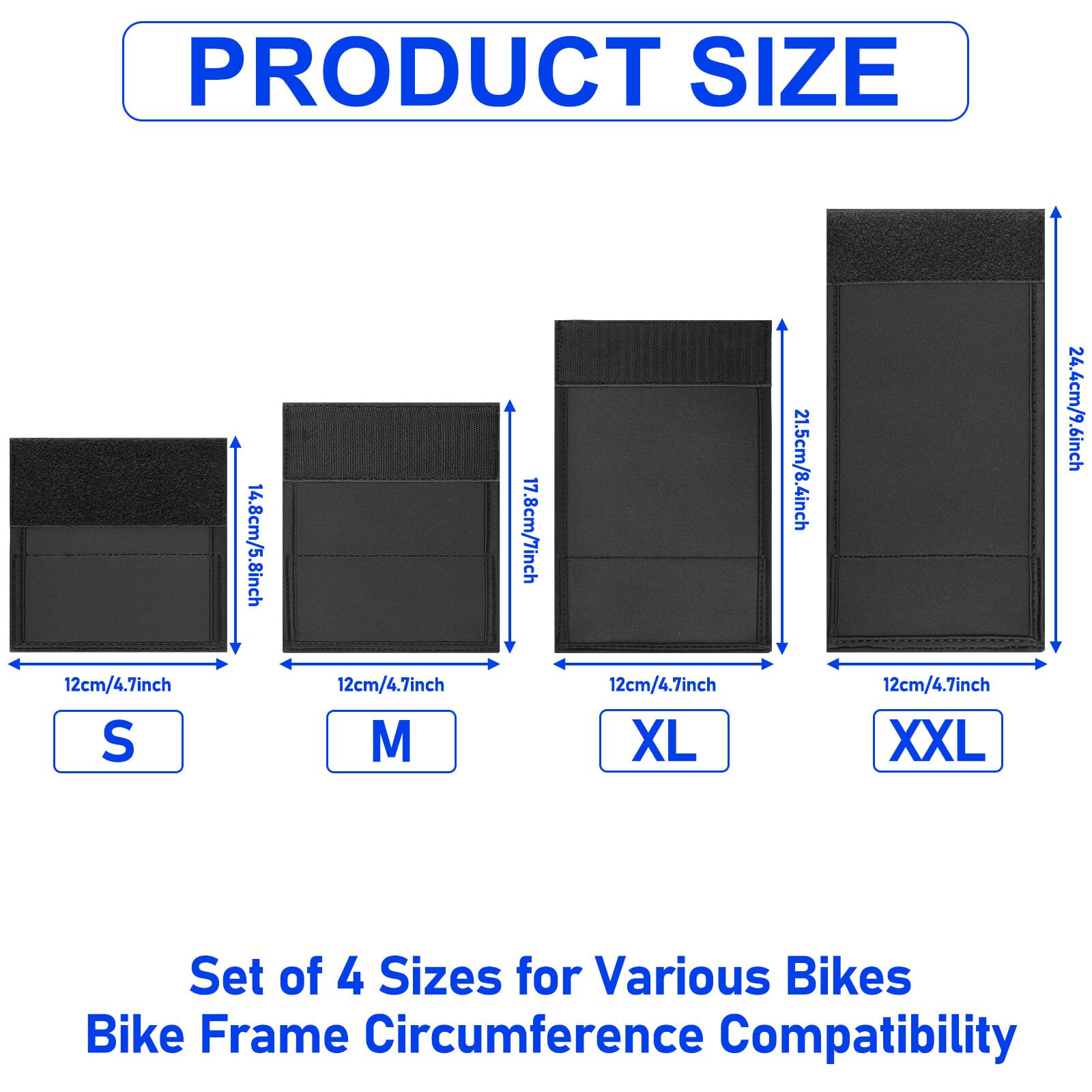 Aicharynic Set di 4 protezioni per telaio per bicicletta, in neoprene e carbonio, adatte per telai in carbonio, per biciclette, MTB, bicicletta per bambini e biciclette elettriche