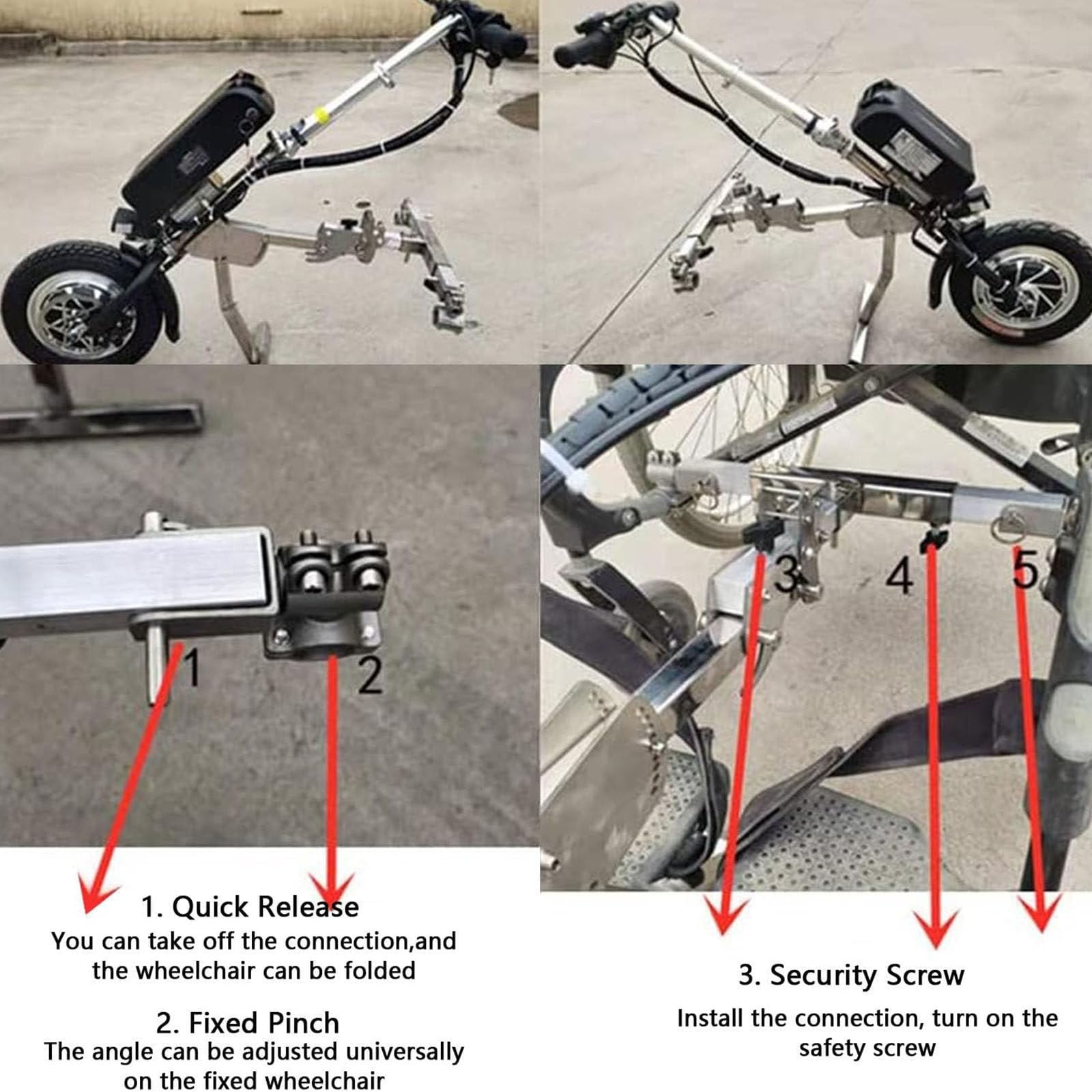 Accesorio eléctrico para silla de ruedas con motor de 500 W para una mayor movilidad, convierte sillas de ruedas manuales en eléctricas para un movimiento más fácil