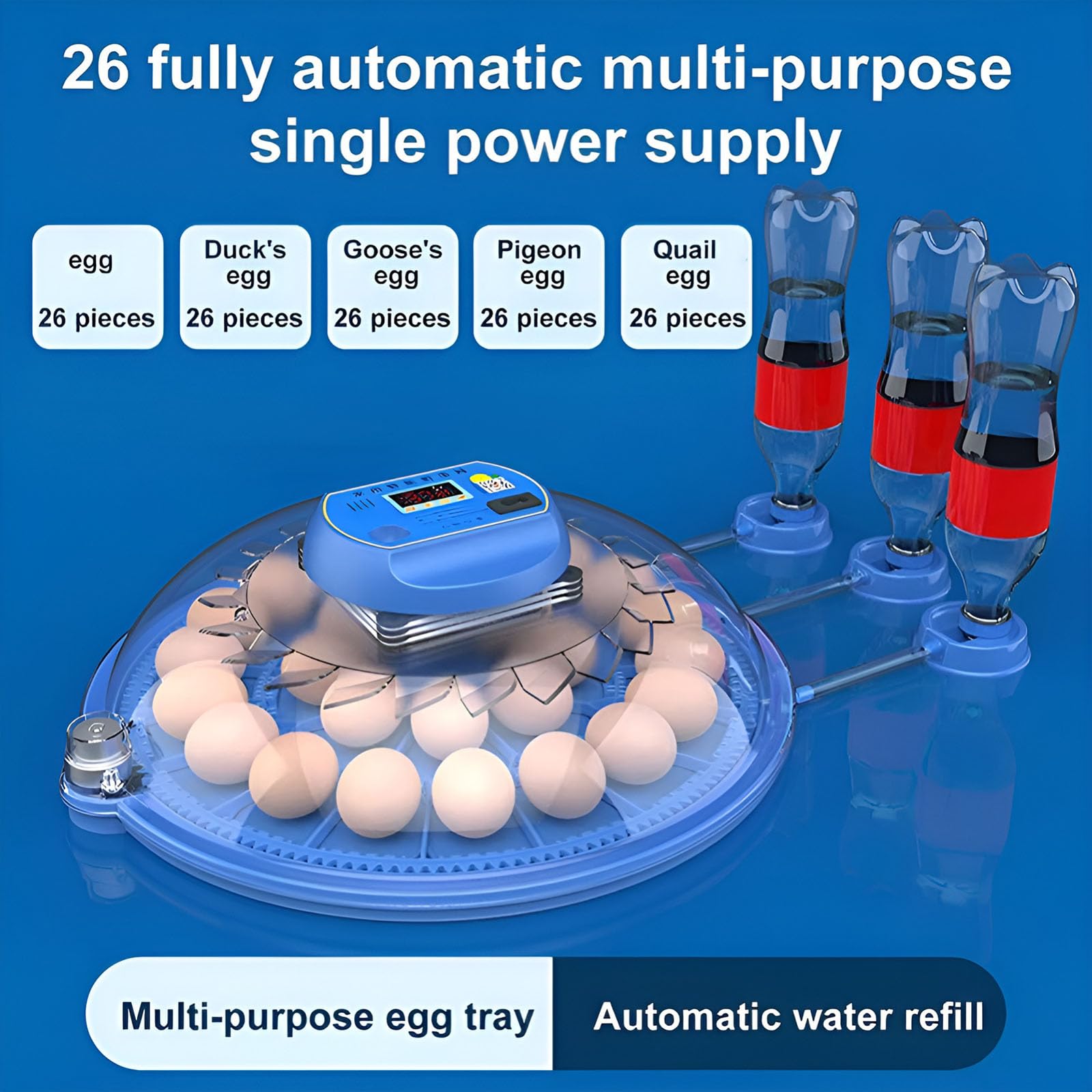 Incubadora automática de huevos con volteador y control de humedad para incubar huevos de aves de corral en casa o granja