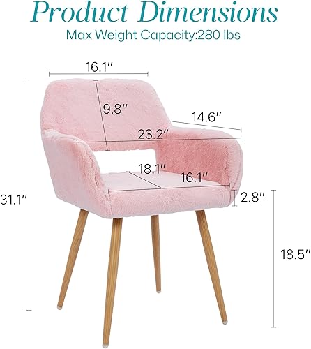 Miniatura 2 de Silla de comedor de piel sintética para oficina en casa, silla de tocador de maquillaje esponjosa, cómoda silla de acento con patas de metal de