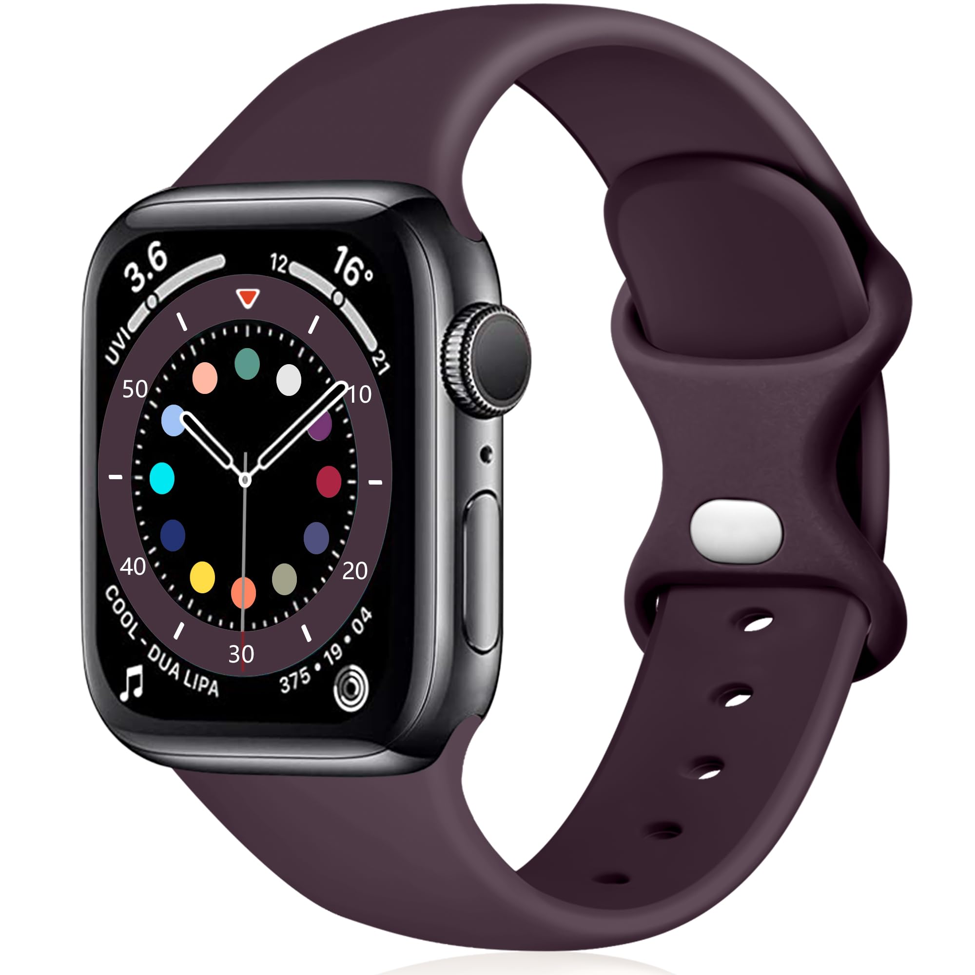 Epova Silicone Strap Compatible with Apple Watch Strap 40mm 38mm 41mm 42mm, Replacement Straps for iWatch SE 3 Series 11 10 9 8 7 6 5 4 3 2 1, Black, Small — view 14