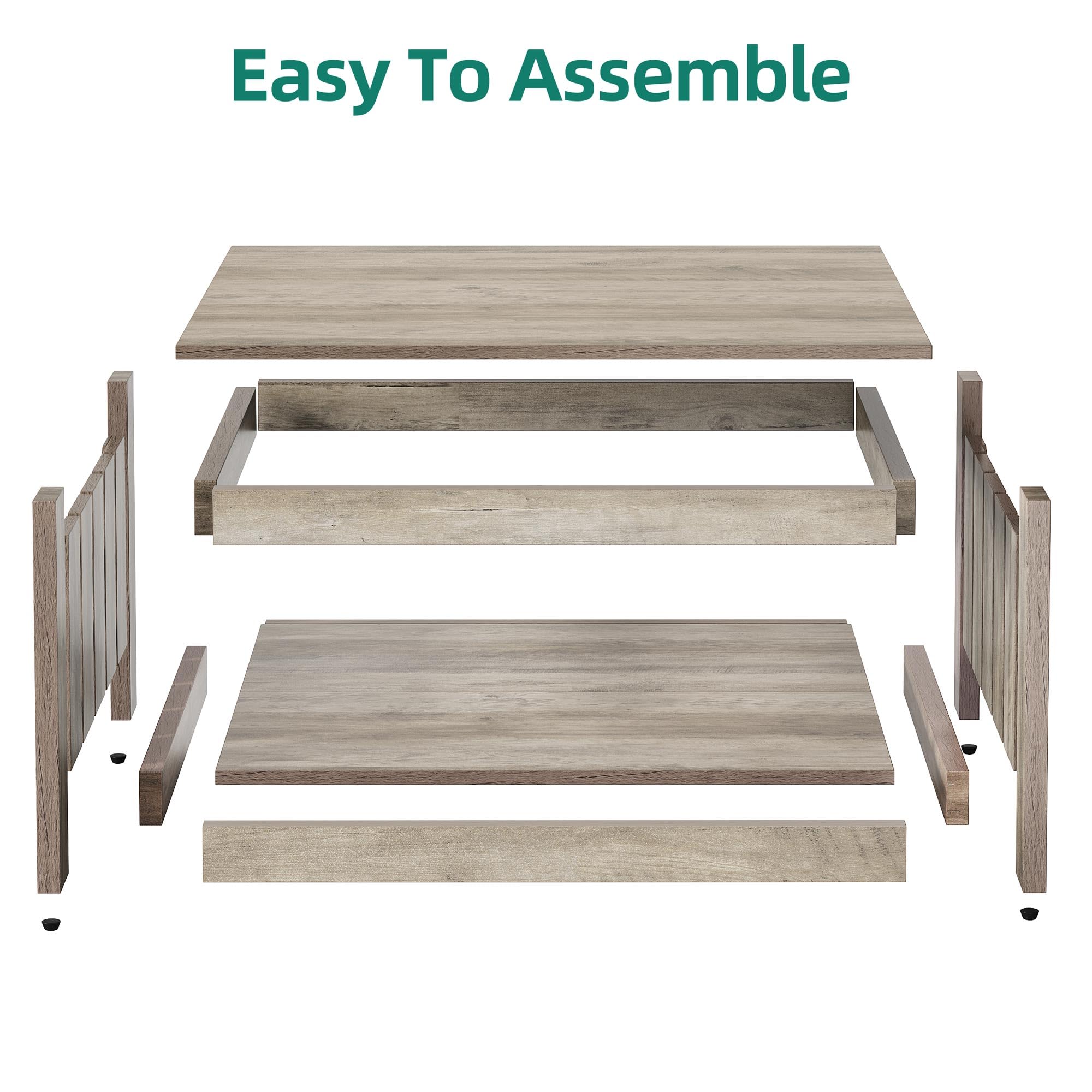 YITAHOME Rustic Brown Coffee Table with Storage for Living Room Farmhouse Wood Coffee Table,Rustic Square Coffee Table for Living Meeting Room, Rustic Brown