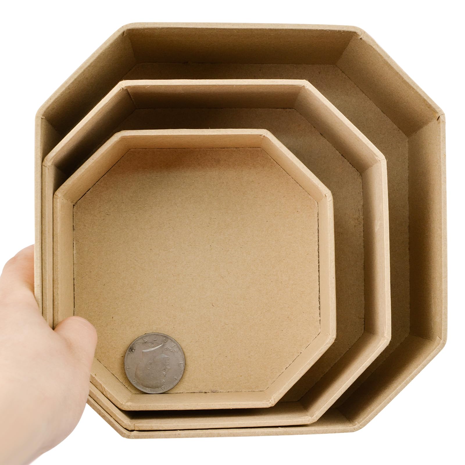 Amazon.com: WANDIC Paper Mache Box, Set of 3 Octagon Paper Mache