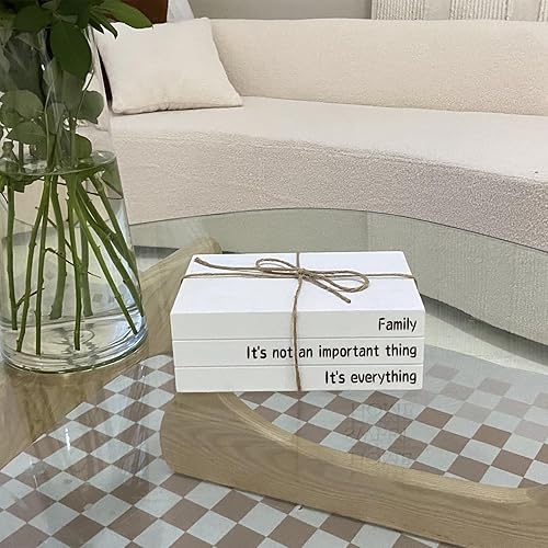 Miniatura 5 de Libros decorativos para decoración del hogar, libros de imitación blancos para decoración, libros de exhibición apilados de granja rústica (familiar)