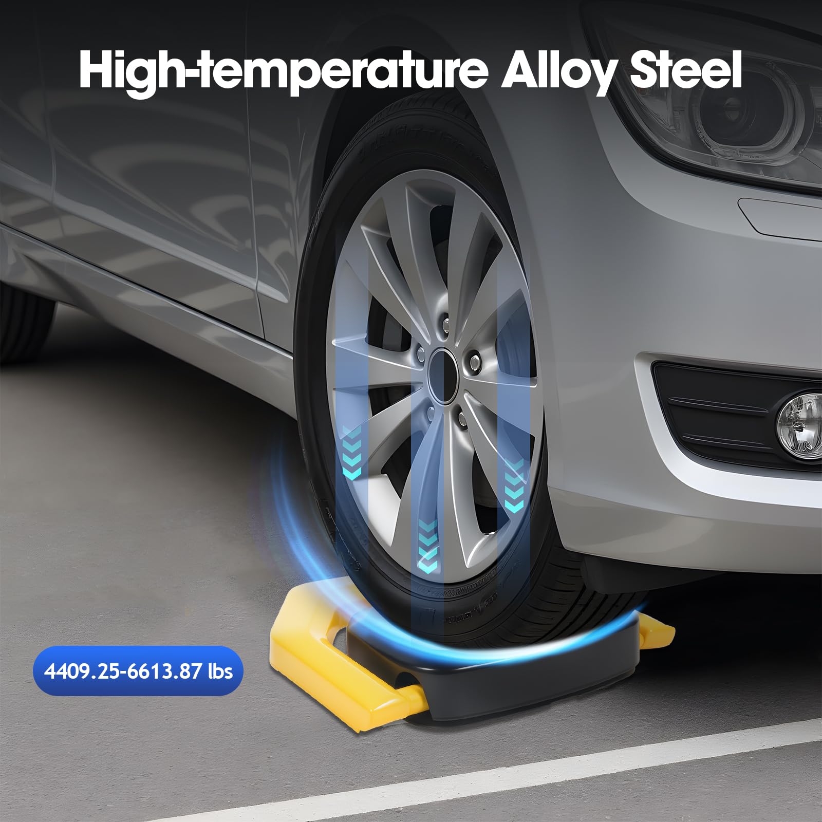 Parkplatzsperre mit Fernbedienung, Parksperre Klappbar Antikollision 180° Schutzart IP67 Intelligente Auto-Parksperre Alarmfunktionen Automatische Parkplatzsperre