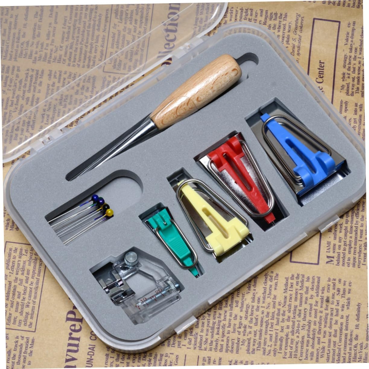 PLAFOPE Electric Belt Maker Set Quilting Tools Kit Bias Binder Foot Pins Sewing Machine Accessories