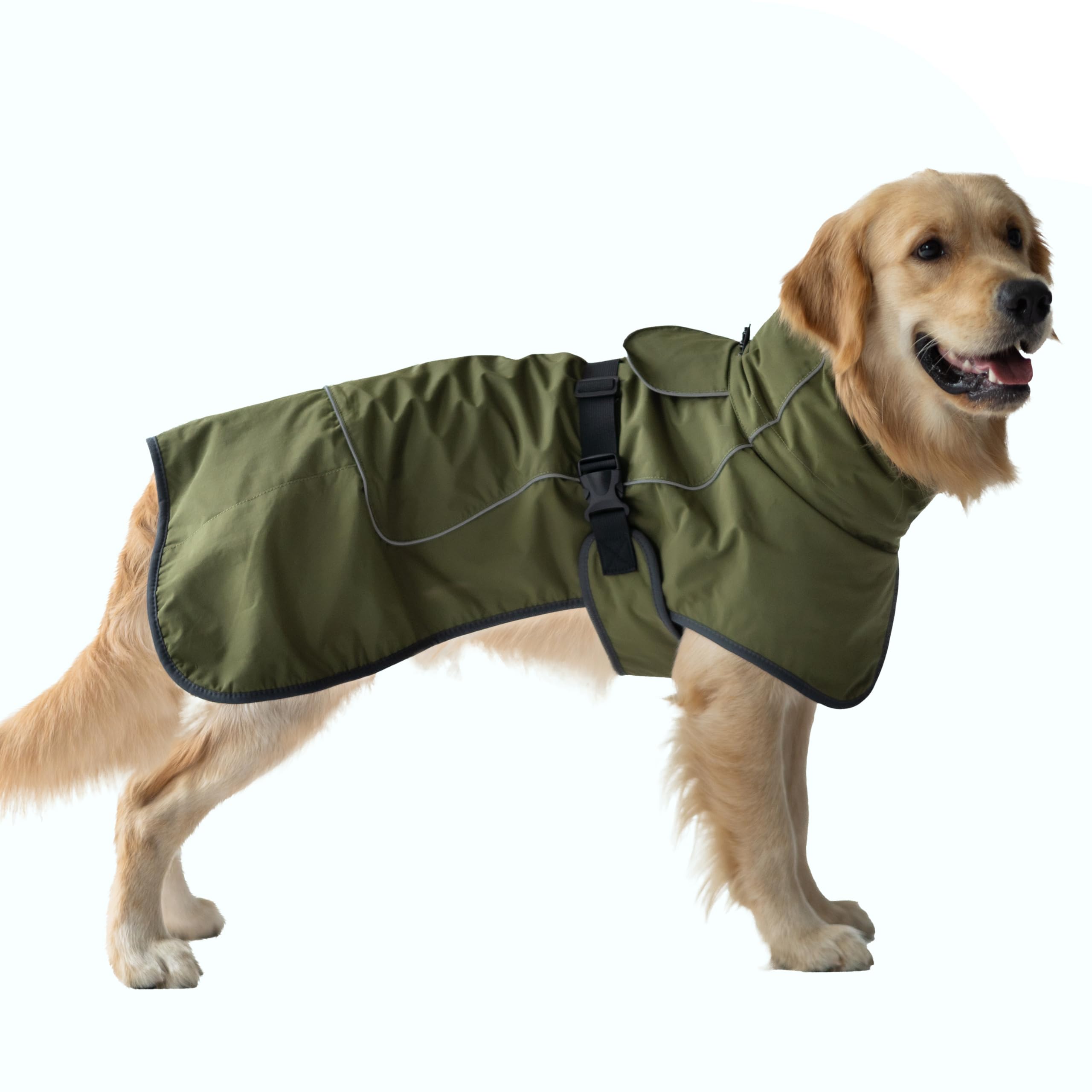 DOGOPAL Dog Coat Waterproof Reflective Warm Dog Raincoat with Fleece Lining, Windproof and Breathable