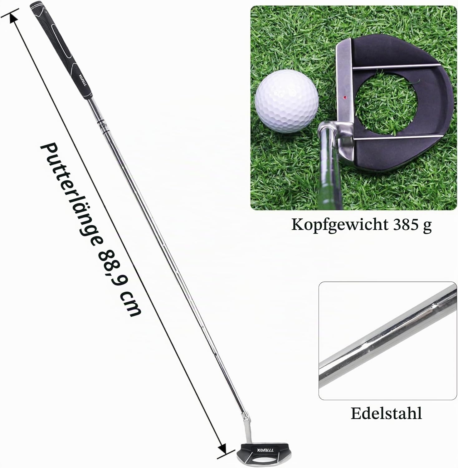 KOFULL Golf Putter Herren Golfschläger Herren Putter Golf Rechtshänder Golf Blade Putter Einsatz Putter Golfschläger mit Picking Balls Funktion