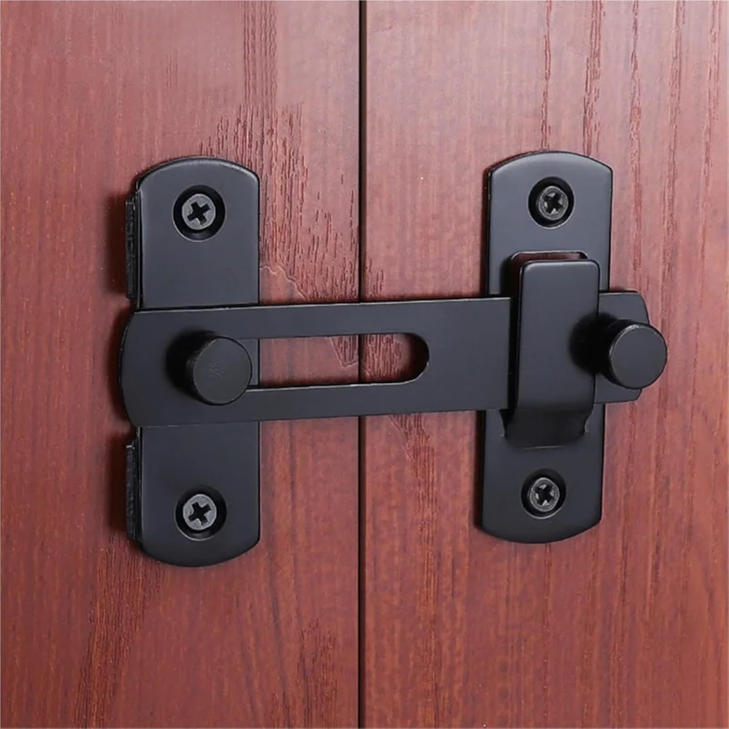 Door Latch for Locking 90 Degree Right Angle Lock Gate Bolt 1Pcs(Silver Small Flat)