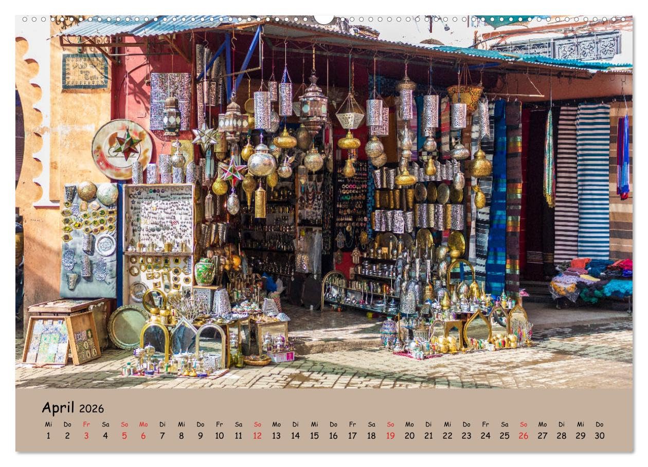 Marrakesch - Eine Stadt wie aus 1001 Nacht (hochwertiger Premium Wandkalender 2026 DIN A2 quer), Kunstdruck in Hochglanz: Lassen Sie sich mitnehmen in die Welt von 1001 Nacht. (CALVENDO Orte)