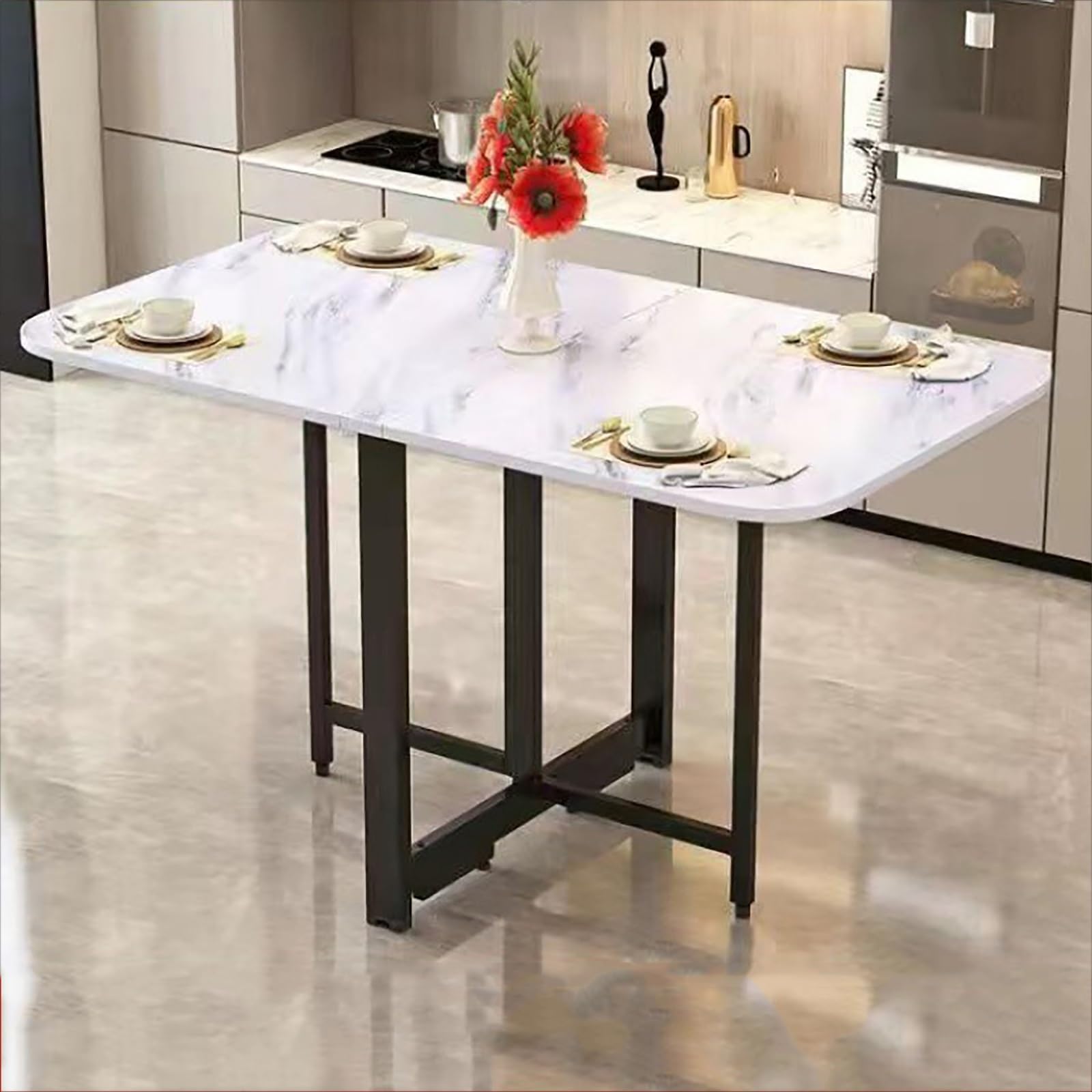 Table pliante à abattant en bois meuble modulable et mobile de salle