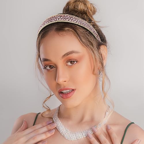 Vista 51 de YISSION 2 diademas para mujer, diadema de diamantes de imitación, diadema de perlas de cristal con brillantina, diademas de moda para niñas, Plateado