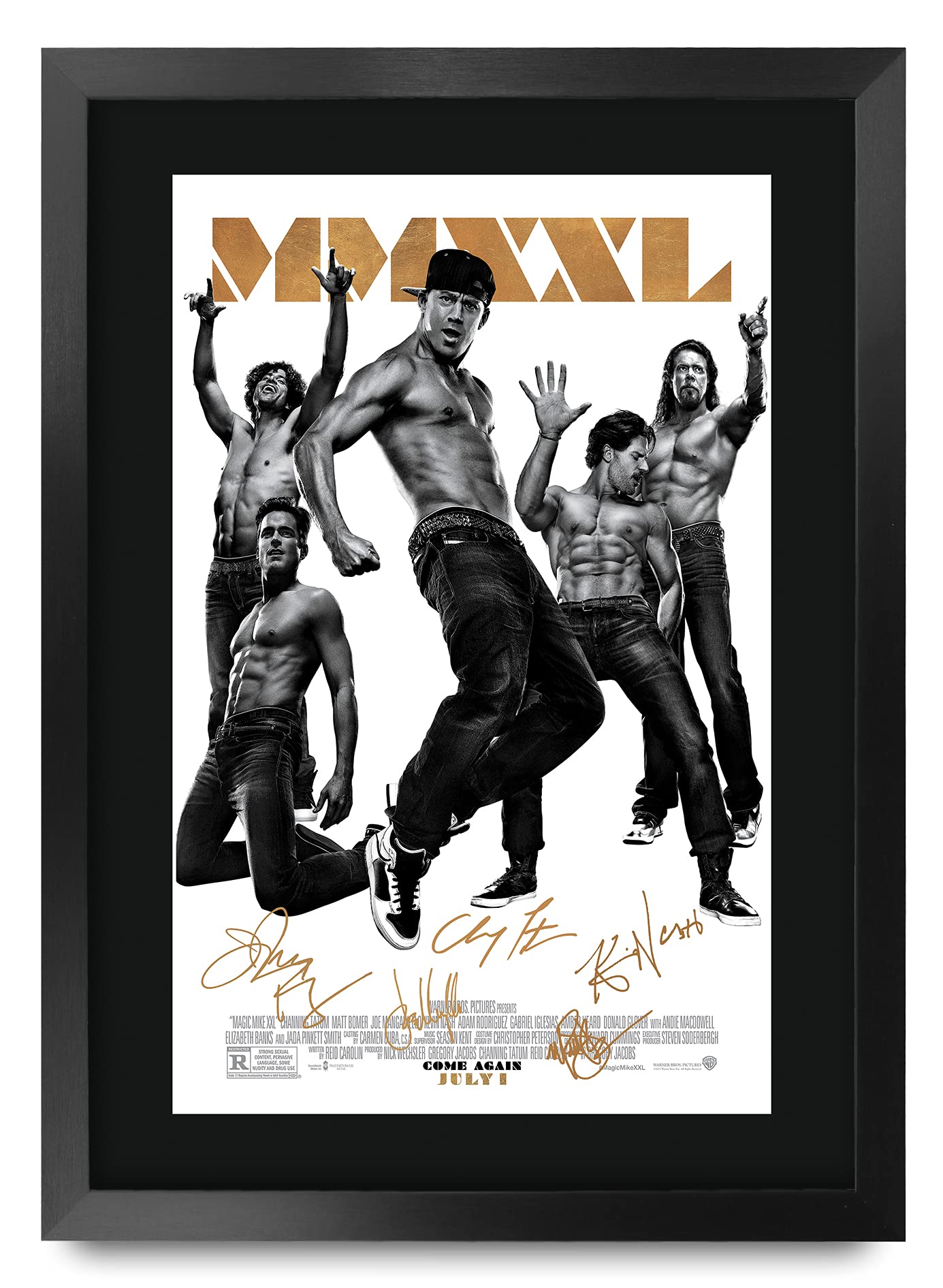 HWC Trading FR A3 Magic Mike XXL Channing Tatun Gifts Printed Poster Signed Autograph Picture for Movie Memorabilia Fans - A3 Framed