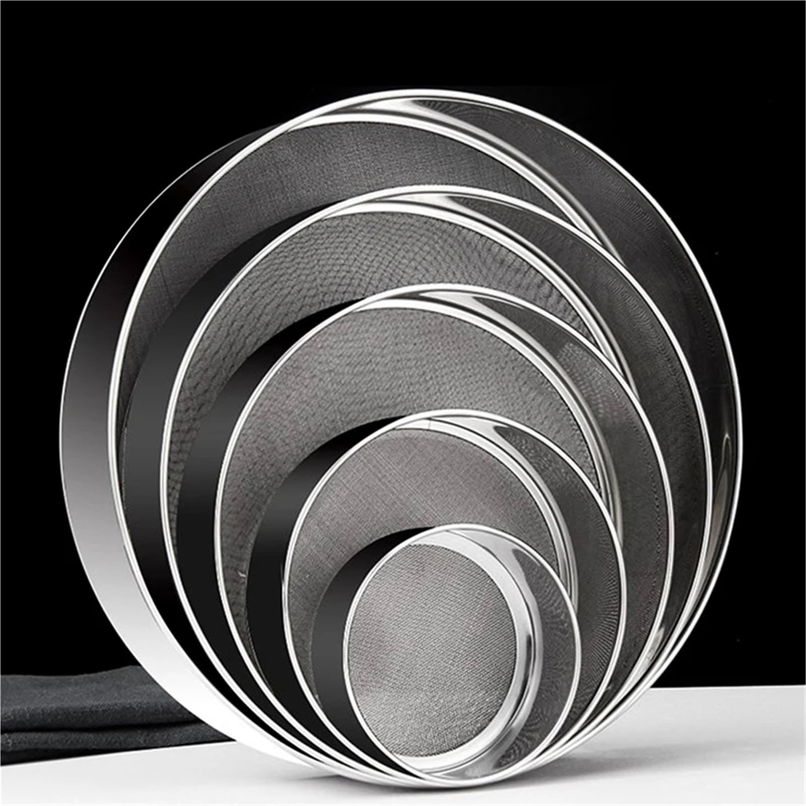 2 Pezzi da Cucina setaccio for Farina a Rete Ultrafine Rotondo Professionale for Zucchero in Acciaio Inossidabile colino for Dolci per Cucina(24CM)