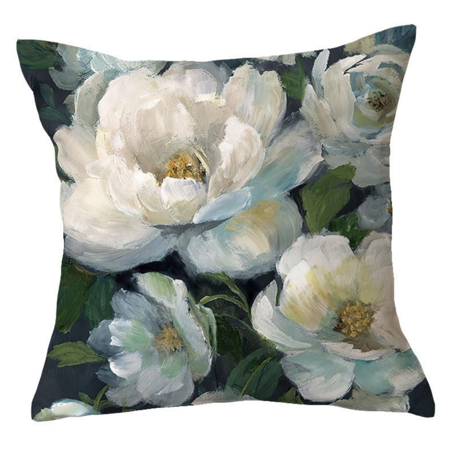 wxlmom Cushion Covers 40cm x 40cm White Flower Pillowcase Invisible Zipper